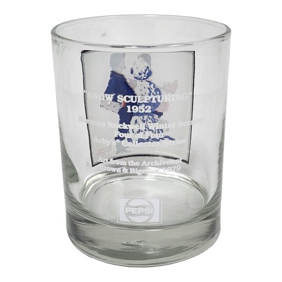 Norman Rockwell 1979 Arby's Pepsi Collector Series Glass Snow Sculpturing 1952 - Picture 3 of 9
